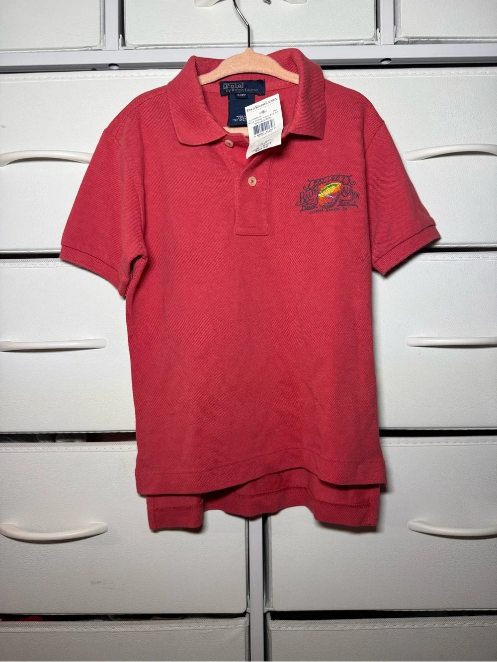 VTG Polo Ralph Lauren Boys 3/3T Spring Red 90s Polo Fishing Lure Embroidered NWT